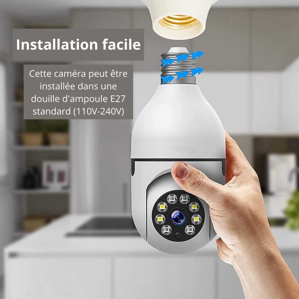 Caméra ampoule wifi 360° E27